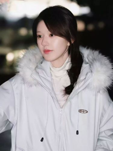 Celebrity Style Large Fur Collar Parka Padded Cotton Coat Women's 2025 New Winter Warm Thickened Workwear Cotton Jacket