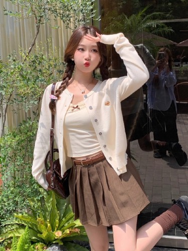 Women's Grey Knit Cardigan Jacket 2025 New Autumn/Winter Outerwear Sweater Outerwear Early Autumn Fashion High-End Top