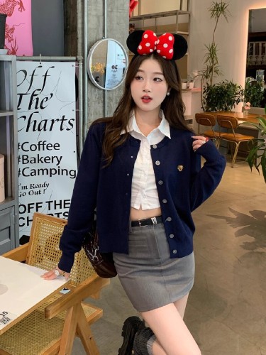 Women's Grey Knit Cardigan Jacket 2025 New Autumn/Winter Outerwear Sweater Outerwear Early Autumn Fashion High-End Top