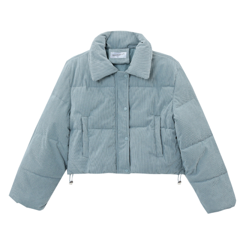Real shot ins down cotton padded corduroy coat winter new short style thickened student bread jacket for petite women