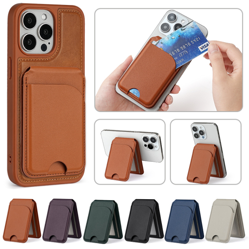 Suitable for MagSafe magnetic bracket card bag, hardware rotating shaft magnetic leather bracket, 180 degrees arbitrary support