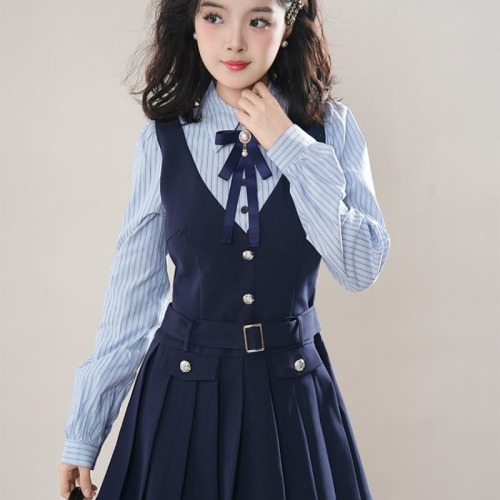 Los Angeles College Japanese-style sweet JK uniform two-piece pleated dress suit jacket college style set spring
