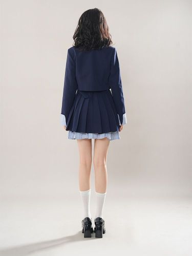 Los Angeles College Japanese-style sweet JK uniform two-piece pleated dress suit jacket college style set spring