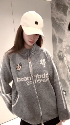 Vintage American Style Street Knit Cardigan Jacket for Men and Women, Autumn/Winter Loose Trendy Brand Sweater Jacket