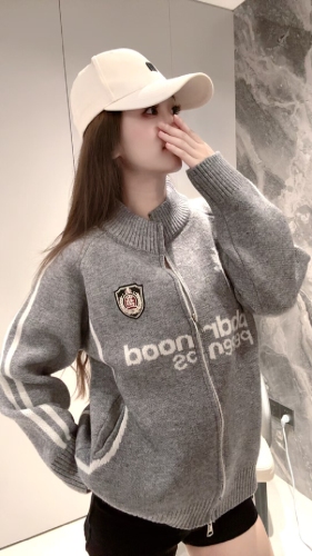 Vintage American Style Street Knit Cardigan Jacket for Men and Women, Autumn/Winter Loose Trendy Brand Sweater Jacket