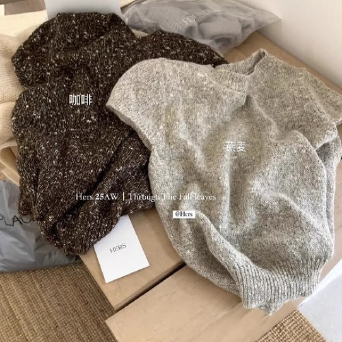 Chic PulaPula Autumn/Winter New Collection: Relaxed Vintage Style Sweater Coat for Women – Loose-Fit Mid-Length Knitted Cardigan Top