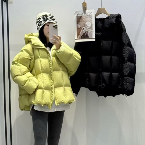 Women's Short Hooded Puff Pastry Style Down Jacket 2025 New Arrival Cloud Creme Korean Version Loose Fit Plus Size Down and Cotton Outerwear