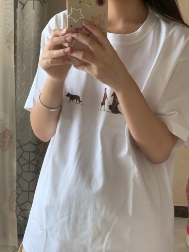 Summer pure cotton white short-sleeved T-shirt for women 2025 new design American half-sleeved loose top