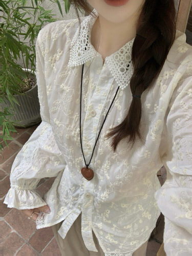 Shooting! Autumn Korean-style brocade POLO collar women's temperament irregular tie waist slimming top