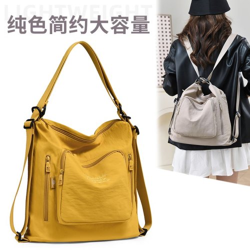 Women's Tot bag Ins pure color simple Korean style college student lightweight sports fitness crossbody bag commuting bag