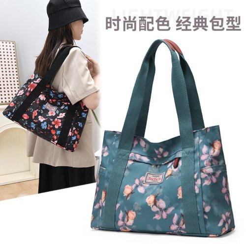 National Trend Northeast Big Flower Travel Bag Short Trip Simple Business Shoulder Bag Swimming Fitness Sports Storage Bag Expandable