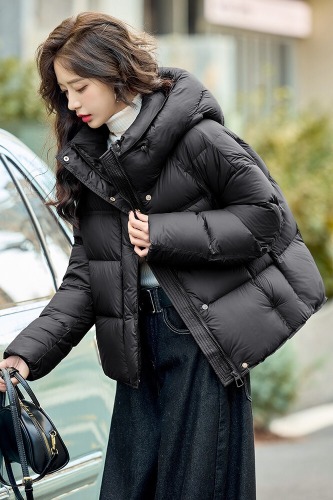 Ultra-soft Puff Pastry Cloud Women's Short Version Korean Style Petite Fat-Hiding Turtle Bread Coat Thick Cotton Outerwear