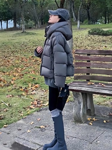 Ultra-soft Puff Pastry Cloud Women's Short Version Korean Style Petite Fat-Hiding Turtle Bread Coat Thick Cotton Outerwear
