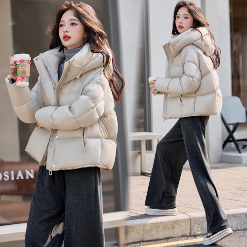 Ultra-soft Puff Pastry Cloud Women's Short Version Korean Style Petite Fat-Hiding Turtle Bread Coat Thick Cotton Outerwear