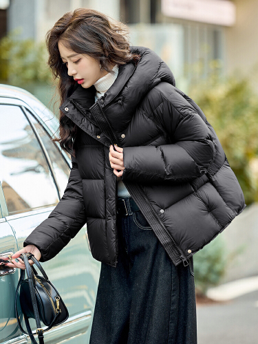 Ultra-soft Puff Pastry Cloud Women's Short Version Korean Style Petite Fat-Hiding Turtle Bread Coat Thick Cotton Outerwear