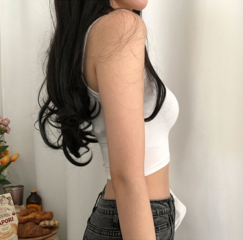 Real shot of suspender beautiful back solid color short leaking navel strapless sleeveless anti-exposure sexy vest top