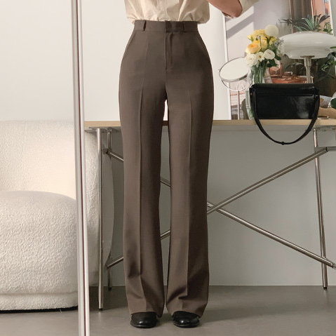Korean chic autumn and winter style professional light mature style versatile elastic micro-tender casual suit pants