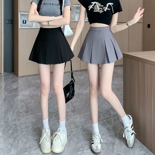 Pleated skirt for women 2025 new spring high-waisted slim temperament A-line short skirt small suit skirt
