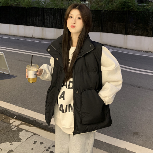 Small fresh 2025 new cotton jacket vest winter Korean style design loose cotton jacket versatile vest jacket trendy