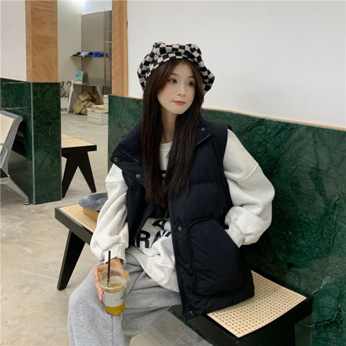 Small fresh 2025 new cotton jacket vest winter Korean style design loose cotton jacket versatile vest jacket trendy