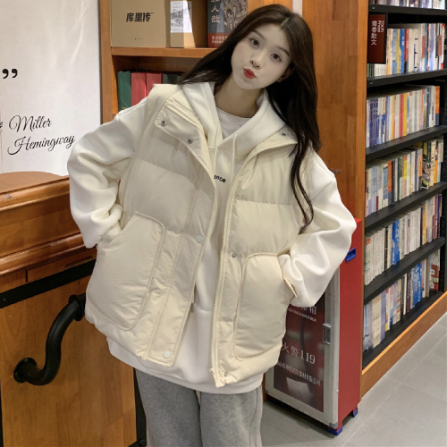 Small fresh 2025 new cotton jacket vest winter Korean style design loose cotton jacket versatile vest jacket trendy