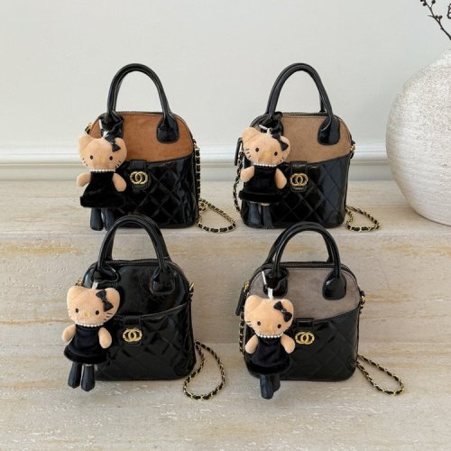 Custom-made new Maillard chocolate black Jennie's same item vintage bowling ball checkered pattern handbag