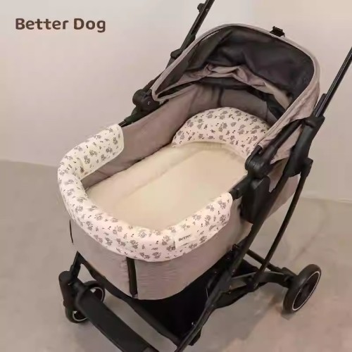 Pet cart anti-dirty towel mat cotton cloth three-piece set cat dog and dog cart set seat cushion anti-dirty fence inner liner