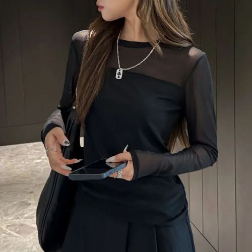 Original Version Double Mesh New Mesh Camisole Top Fashion Stylish Versatile Fitted Top T-shirt for Women