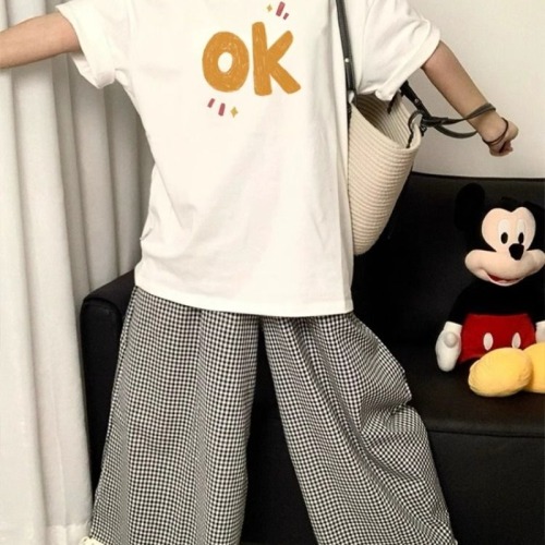 21 pure cotton 210g 100% cotton short-sleeved T-shirt for women loose large size printing