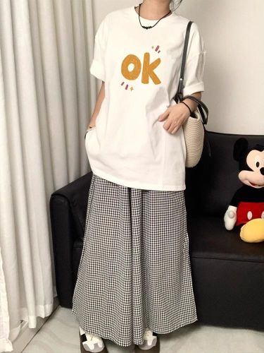 21 pure cotton 210g 100% cotton short-sleeved T-shirt for women loose large size printing