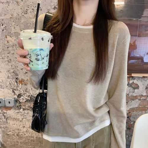 Women's winter and autumn 2025 new warm velvet ribbed crew neck long sleeve t-shirt as a base layer