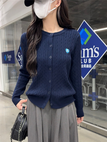 Women's Knitted Cardigan Jacket 2025 New Cable Knit Sweater Outerwear Layered Top Fashion