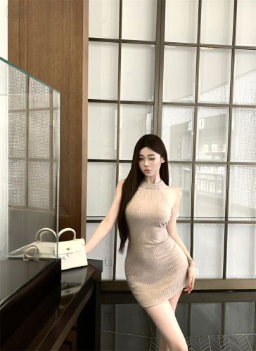 Photographed Heart-Capturing Curve Sleeveless Autumn Basque Dress