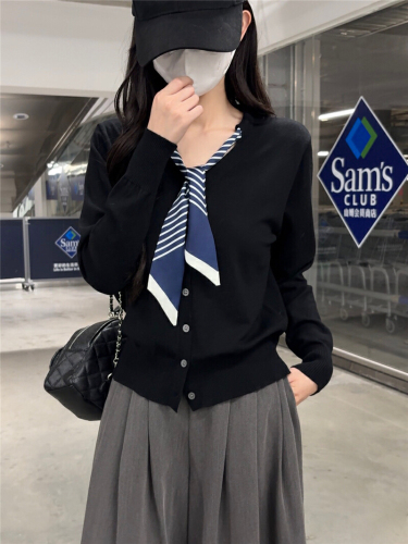 Photographed New Korean Style Design Sensory Uncommon Loose Slimming Knit Cardigan Women's Sweater Outerwear Top