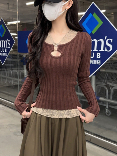 Real-shot sexy lace base vest for women—versatile mesh T-shirt