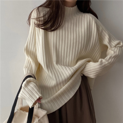 Actual shot~ Large version Korean style new versatile relaxed loose thick turtleneck sweater