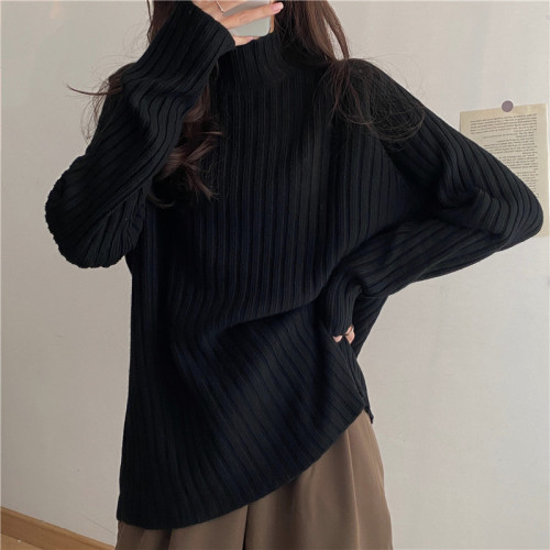 Actual shot~ Large version Korean style new versatile relaxed loose thick turtleneck sweater