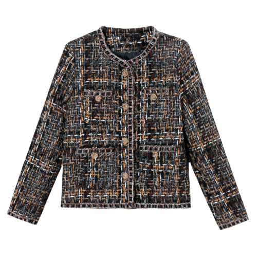 Real-shot Chanel-style coat for women, 2025 autumn/winter new collection—short tweed top perfect for petite figures with a chic, French-inspired, ladylike vibe
