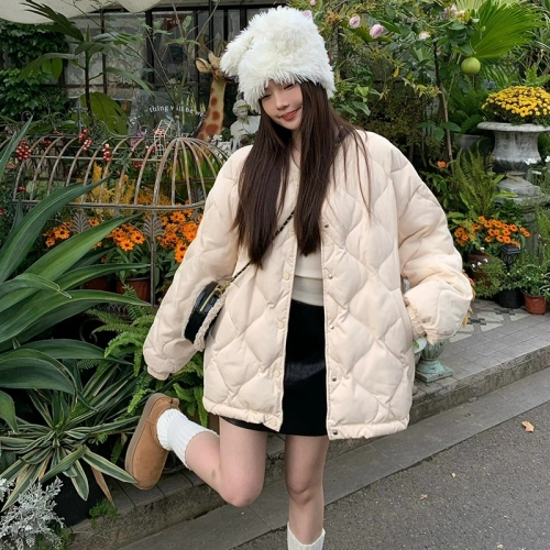 Diamond Down Cotton Jacket Women's Autumn and Winter 2025 New Thin Small Cotton Jacket Small Loose Lightweight Short Jacket