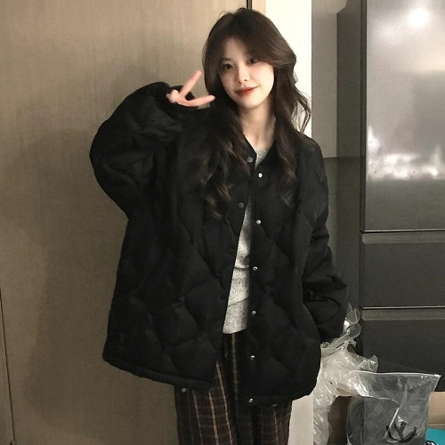Diamond Down Cotton Jacket Women's Autumn and Winter 2025 New Thin Small Cotton Jacket Small Loose Lightweight Short Jacket