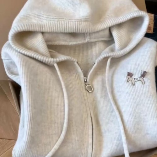 Lazy Style Hooded Zip Knit Cardigan Outerwear for Women - Autumn New Arrival Long-Sleeve Advanced Feel Long-Sleeve Sweater