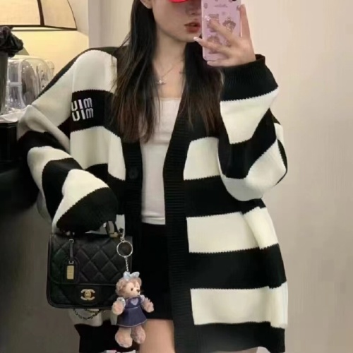 Lazily retro color-blocking striped knit cardigan, 2025 autumn new fashion trendy sweater outerwear