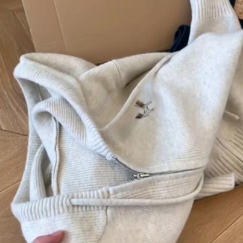 Lazy Style Hooded Zip Knit Cardigan Outerwear for Women - Autumn New Arrival Long-Sleeve Advanced Feel Long-Sleeve Sweater