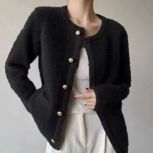 Xiaoxiangfeng sweater jacket for women spring, autumn and winter 2024 new knitted cardigan, high-end outerwear, temperament short top