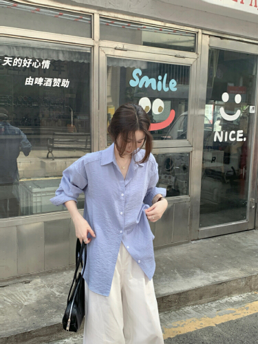 Photographed! Minimalist Old Money Style White Collared Long-Sleeve Shirt for Women Korean Version Basic Versatile Loose Blouse