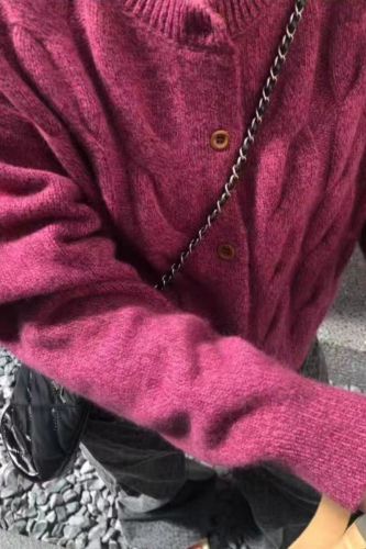 2025 Autumn New Cable Knit Cardigan Sweater Korean Round Neck Short Knit Top Casual Knit Jacket Fashion