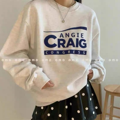 Women's Capless Print Crewneck Sweatshirt 2025 New Retro High-End Loose American Style Top