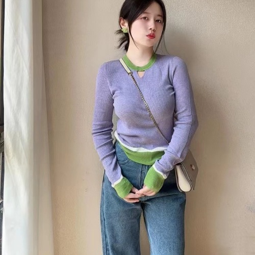 Fall/Winter 2025: Dope-Style Chic Short Knitwear Base Layer for Women – Autumn Long-Sleeve Pullover Top