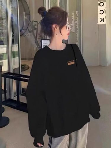 High-quality cotton blended CVC ribbed crew neck printed hoodie for women and men, regular, with thermal lining