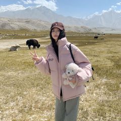 Real shot of women's cotton coat, Korean style short bread coat, small, large size, Hong Kong style loose down jacket for students